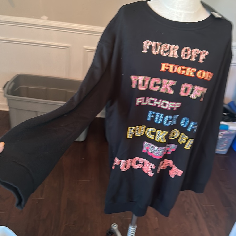 Black profanity sweatshirt - Picture 4 of 5